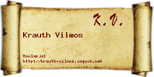 Krauth Vilmos névjegykártya