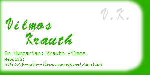 vilmos krauth business card